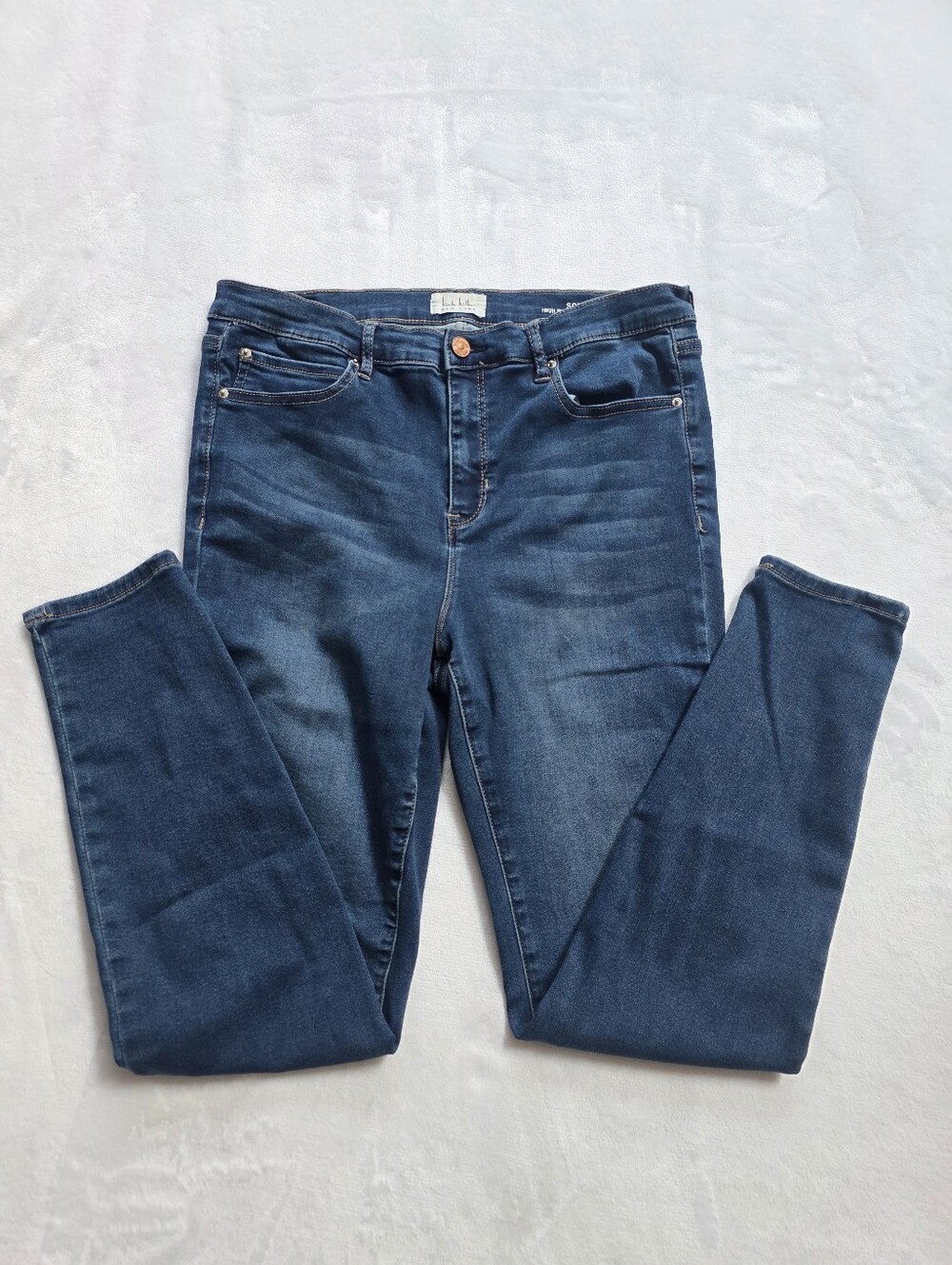Nicole Miller SOHO High Rise Ankle Skinny Jeans Size 12 Dark Blue